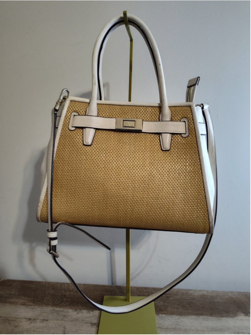 Women's Kate Spade Satchel Bag Beige and White